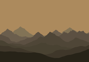 Vector illustration of a mountain landscape