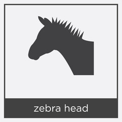 zebra head icon isolated on white background
