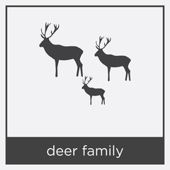 deer family icon isolated on white background