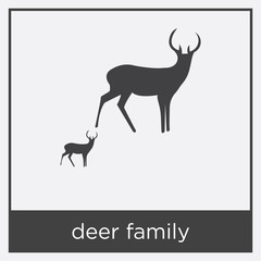 deer family icon isolated on white background