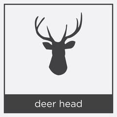 deer head icon isolated on white background