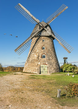 Old windmill in the early autumn, Europe