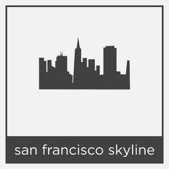 san francisco skyline icon isolated on white background