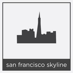 Naklejka premium san francisco skyline icon isolated on white background