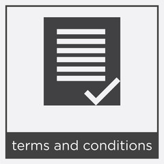 terms and conditions icon isolated on white background