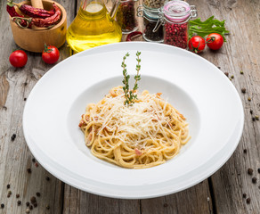 Classic Italian Cuisine Spaghetti Carbonara