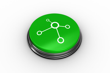 Brainstorm graphic on digitally generated green push button