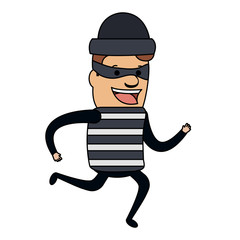 thief bad running avatar character vector illustration design