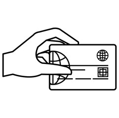 hand with credit card isolated icon vector illustration design