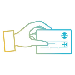 hand with credit card isolated icon vector illustration design