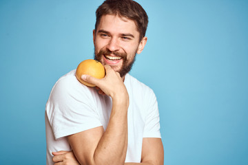 young man with apple