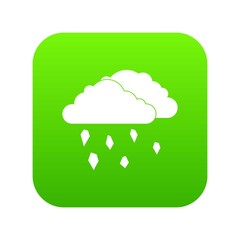 Clouds and hail icon digital green for any design isolated on white vector illustration