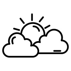 clouds sky with sun vector illustration design