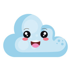 cloud sky kawaii character vector illustration design