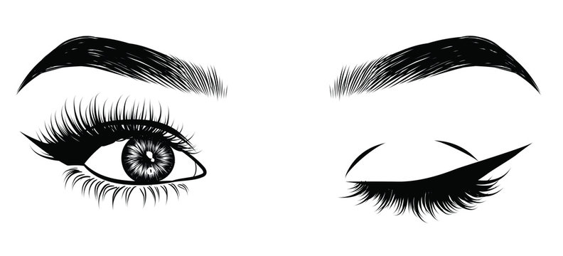 Winking eyelashes top