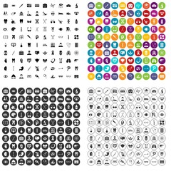 100 medical icons set vector in 4 variant for any web design isolated on white