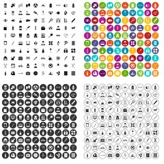 100 medical supplies icons set vector in 4 variant for any web design isolated on white