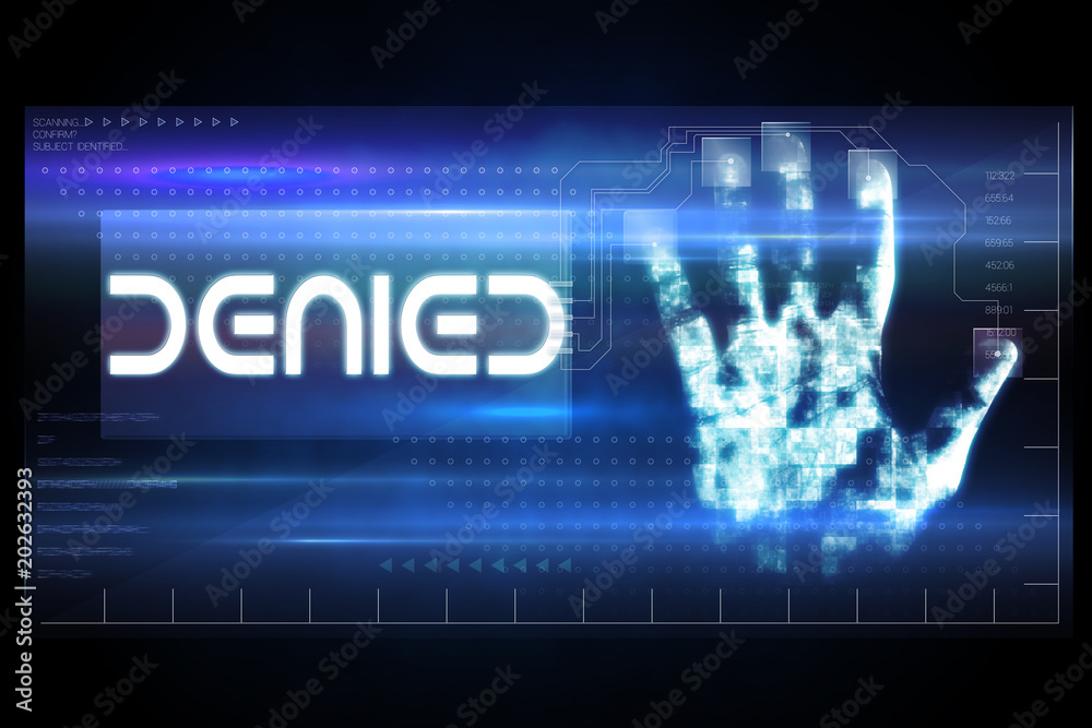 Poster Digital security hand print scan