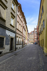 Fototapeta na wymiar Narrow streets in the old town in Warsaw