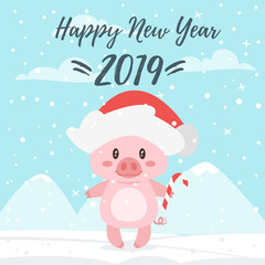 2019 New yea, Christmas greeting card