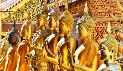 Wat Phra That Doi Suthep temple in Chiang Mai Province, Thailand - obrazy, fototapety, plakaty