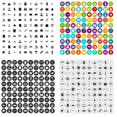100 military icons set vector in 4 variant for any web design isolated on white
