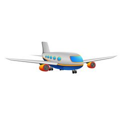 Illustration of a commercial plane on a white background