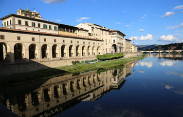 Fototapeta premium Florence Italy ancient monument called Corridoio del Vasari in i