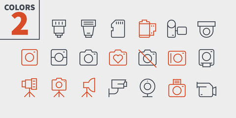 Camera UI Pixel Perfect Well-crafted Vector Thin Line Icons 48x48 Ready for 24x24 Grid for Web Graphics and Apps with Editable Stroke. Simple Minimal Pictogram Part 1-1