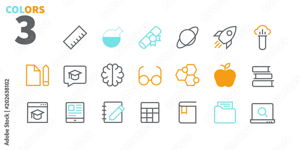 Poster education ui pixel perfect well-crafted vector thin line icons 48x48 ready for 24x24 grid for web gr
