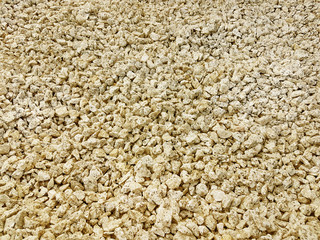 Texture:  fine crushed gravel. Artistic reliefs from natural objects. Small golden chalk stones.