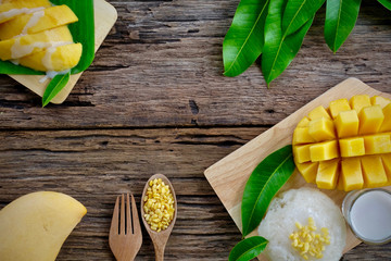 Mango and sticky rice dessert Thai food 