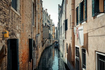 Water roads and Gondola in Venice city, Venezia architecture, and canals in Italy, cityscape, historic europe, landmark