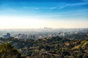 Zelfklevend Fotobehang Downtown Los Angeles from Hollywood Hills © atosan