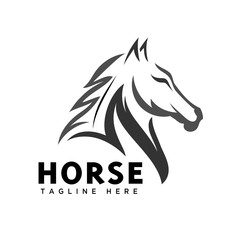 Elegance head horse art logo