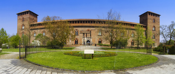 Pavia, Castello Visconteo, Lombardia, Italia, Visconti Castle in Pavia Lombardy Italy