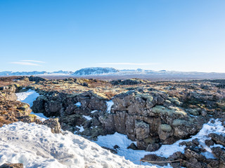 Fototapeta na wymiar Thingvellir, national park in Iceland