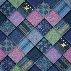 jeans patchwork background