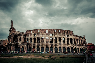 Fototapeta na wymiar Colosseum in Rome, Italy. Landmark, italian roman ancient famous architecture