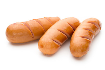 Pork sausage isolated on white background.