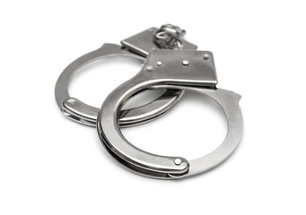 Handcuffs on a white background.