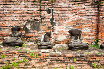 Broken old buddha aged more than 400 years, build in Ayutthaya age.