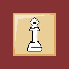chess game design with piece icon over red background, colorful design. vector illustration