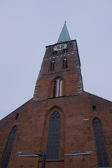 Fototapeta na wymiar Detail of an old Protestant church in the city of Luebeck in Germany