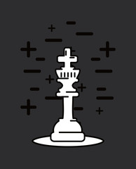 chess game design with piece icon over black background. vector illustration