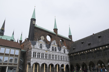 Fototapeta premium Place of the old trading guild in the city of Luebeck