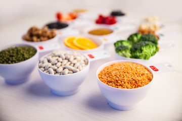 Portion cups of healthy ingredients