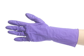 Latex Glove For Cleaning on female hand
