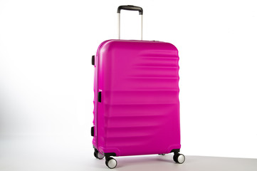 Travel suitcase with white background