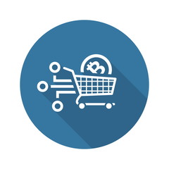 Shopping with Crybtocurrency Icon.